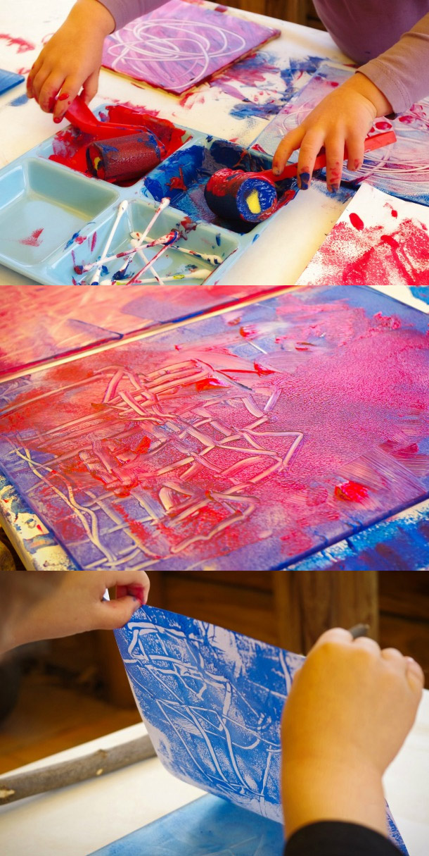 Exploring Color & Color Mixing with Monoprinting