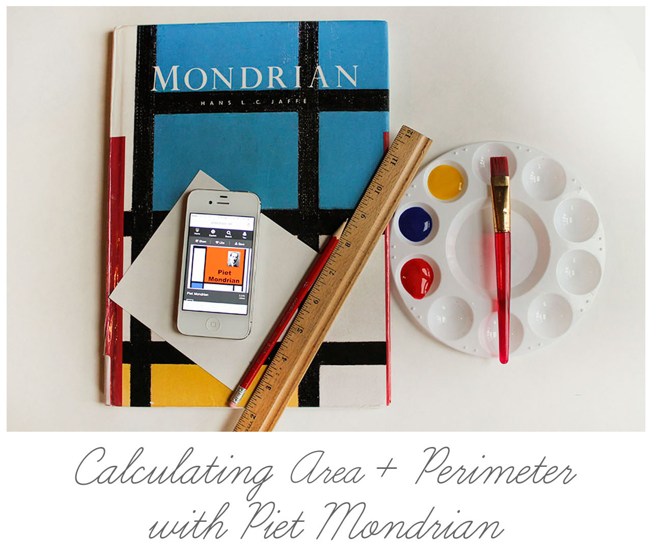 Calculating Area + Perimeter with Piet Mondrian